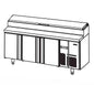 Mesa Refrigerada Central MR Pastelería Serie 800 - 4 Puertas - Dimensiones 275,2 x 80 x 85 cm