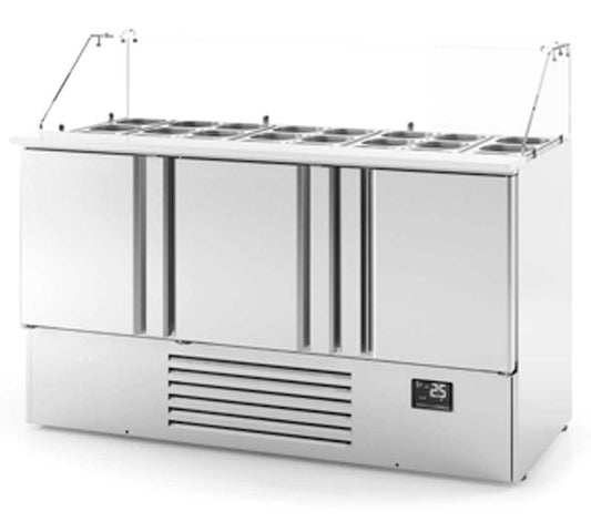 Mesa Refrigerada Serie 700 ME Pizza INFRICO - 3 Puertas - Capacidad 355 litros