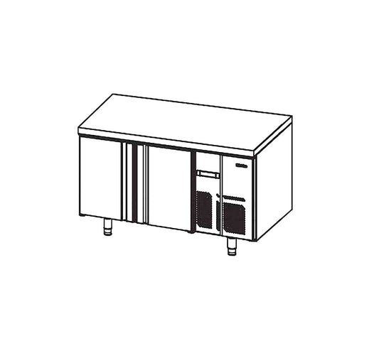 Mesa Refrigerada Central CR Pastelería Serie 800 - 2 Puertas 161,8 x 80 x 85 cm, MR 1620 CR - Capacidad 420 litros