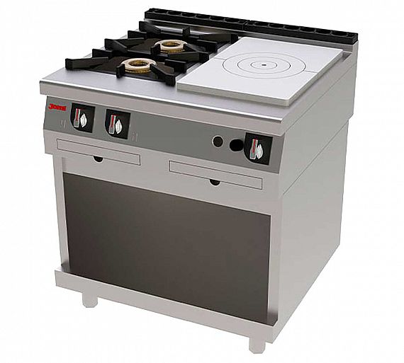 Jemi Cocina Serie 750 Francesa TP742 Gas - Fondo 75 cm - 1 Placa + 2 Fogones