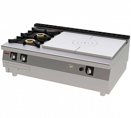 Jemi Cocina Serie 750 Francesa Sobremesa STP706 Gas - Fondo 75 cm - 1 Placa + 2 Fogones