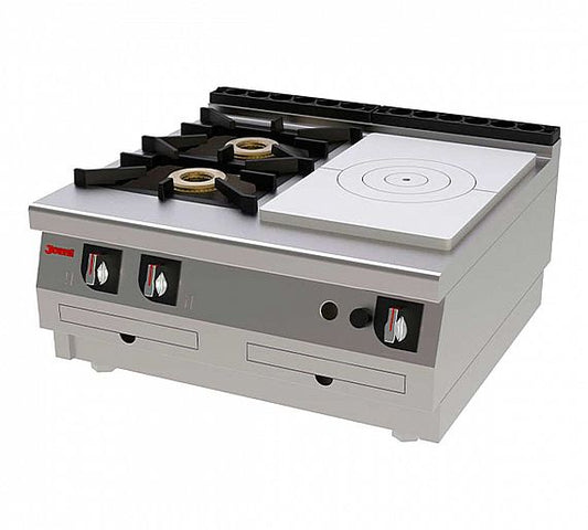 Jemi Cocina Serie 750 Francesa Sobremesa STP742 Gas - Fondo 75 cm - 1 Placa + 2 Fogones