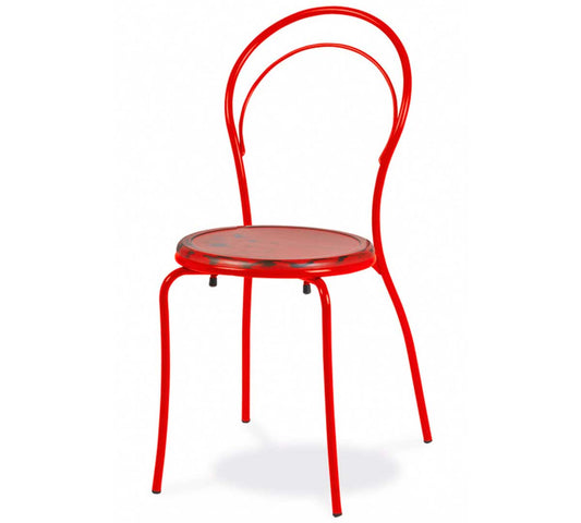 Silla M1008 Madera Envejecida Muebles Romero - Rojo Envejecido