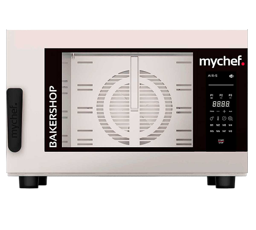 HORNOS CONVECCIÓN CON HUMEDAD REGULABLE BAKERSHOP AIR-S 600x400 MYCHEF - 4, 400/3L+N/50-60 (1) con apertura de puerta a mano izquierda